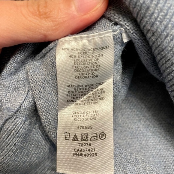 LOFT Embroidered Bicycle Baby Blue Sweater - Picture 7 of 8